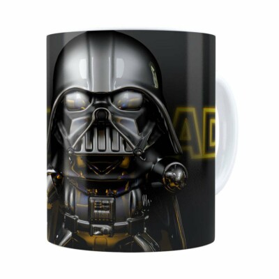 Caneca Darth Vader 3d Print Star Wars Yellow Branca