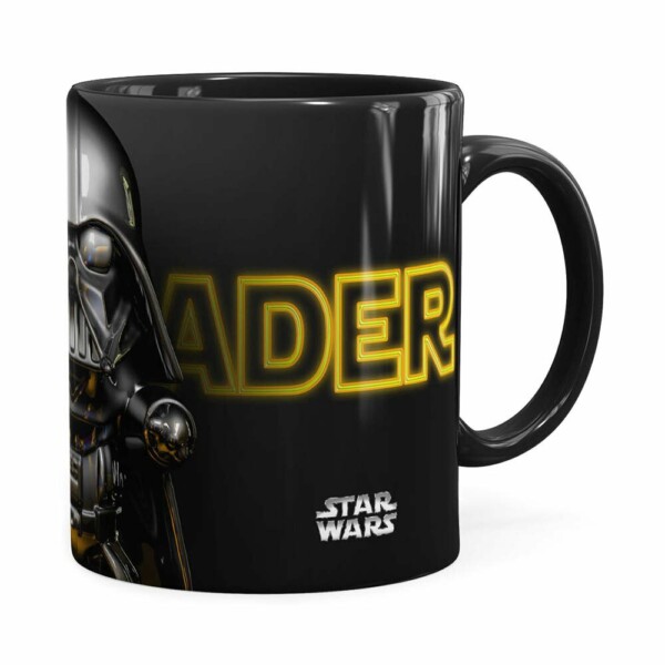 Caneca Darth Vader 3d Print Star Wars Yellow Preta