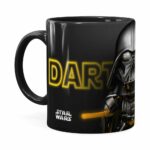 Caneca Darth Vader 3d Print Star Wars Yellow Preta