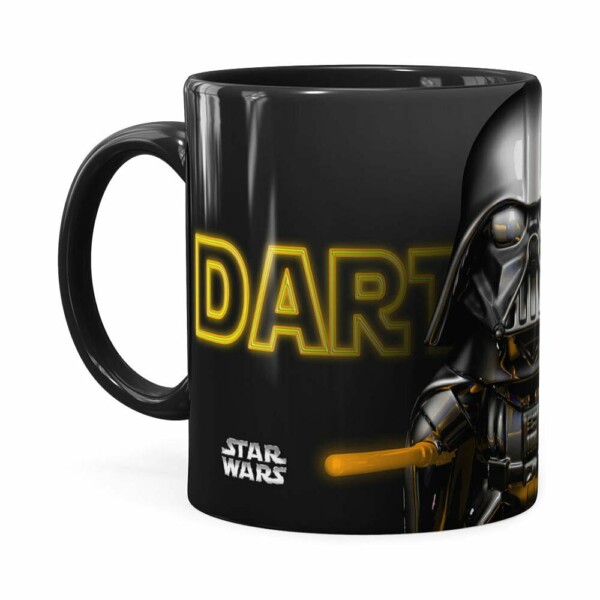 Caneca Darth Vader 3d Print Star Wars Yellow Preta