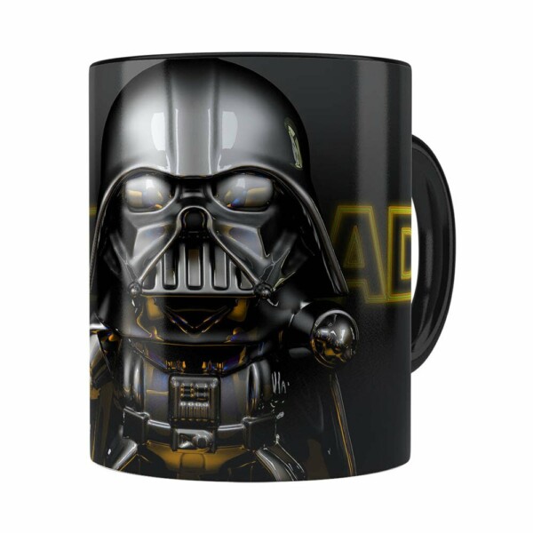 Caneca Darth Vader 3d Print Star Wars Yellow Preta