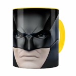 Caneca Do Batman 3d Print Face Amarela
