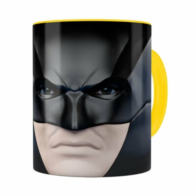 Caneca Do Batman 3d Print Face Amarela