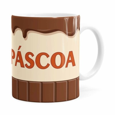 Caneca Feliz Páscoa Chocolate Branca