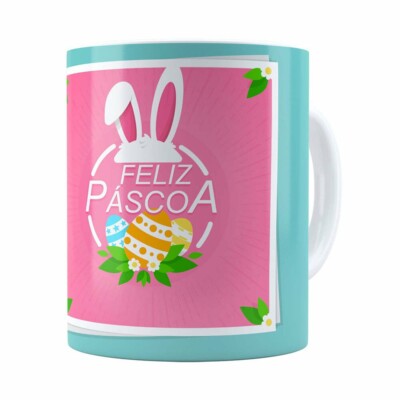 Caneca Feliz Páscoa V01 Branca