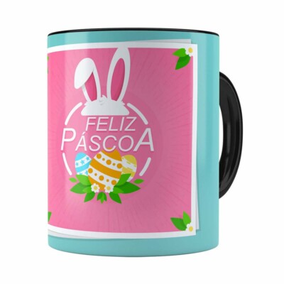 Caneca Feliz Páscoa V01 Preta