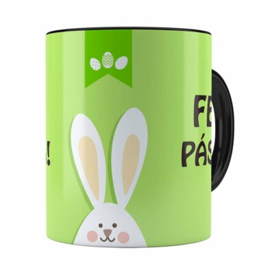 Caneca Feliz Páscoa V02 Preta