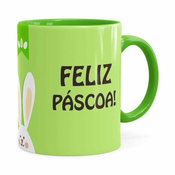 Caneca Feliz Páscoa V02 Verde Claro