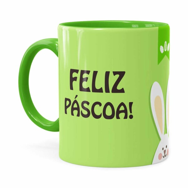 Caneca Feliz Páscoa V02 Verde Claro