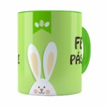 Caneca Feliz Páscoa V02 Verde Claro