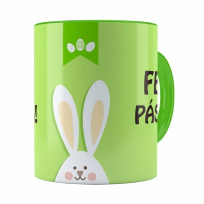 Caneca Feliz Páscoa V02 Verde Claro