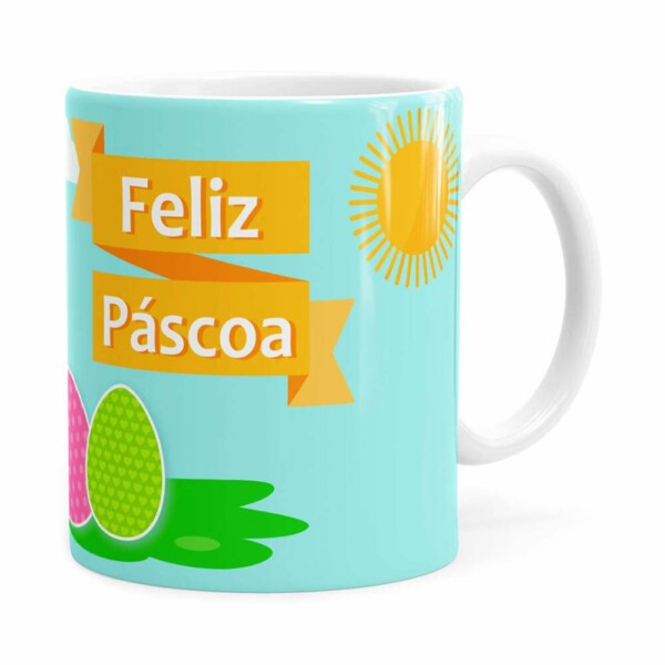 Caneca Feliz Páscoa V03 Branca
