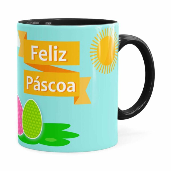 Caneca Feliz Páscoa V03 Preta