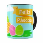 Caneca Feliz Páscoa V03 Preta