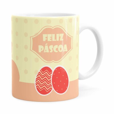 Caneca Feliz Páscoa V04 Branca