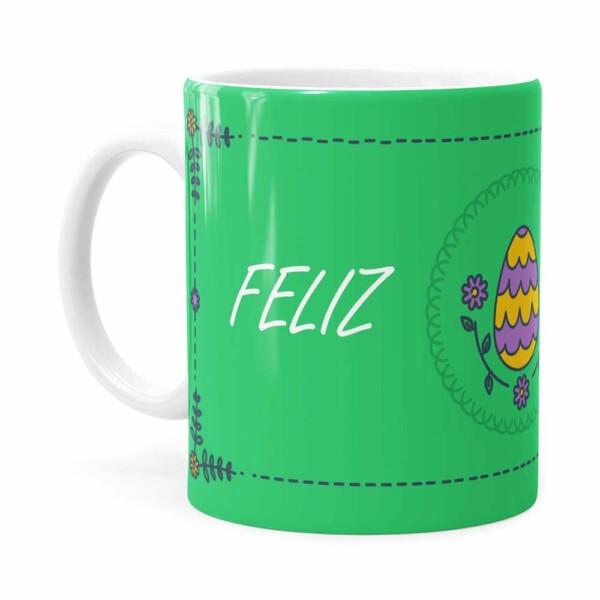 Caneca Feliz Páscoa V07 Branca