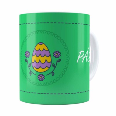Caneca Feliz Páscoa V07 Branca