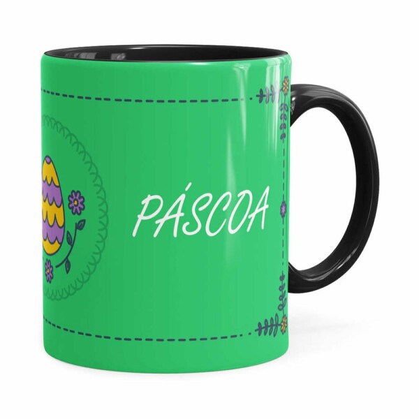 Caneca Feliz Páscoa V07 Preta