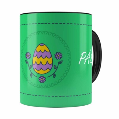 Caneca Feliz Páscoa V07 Preta