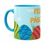 Caneca Feliz Páscoa V08 Azul Claro