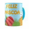 Caneca Feliz Páscoa V08 Azul Claro