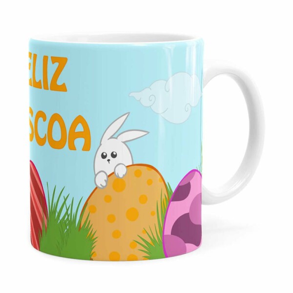 Caneca Feliz Páscoa V08 Branca