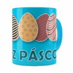 Caneca Feliz Páscoa V09 Azul Claro