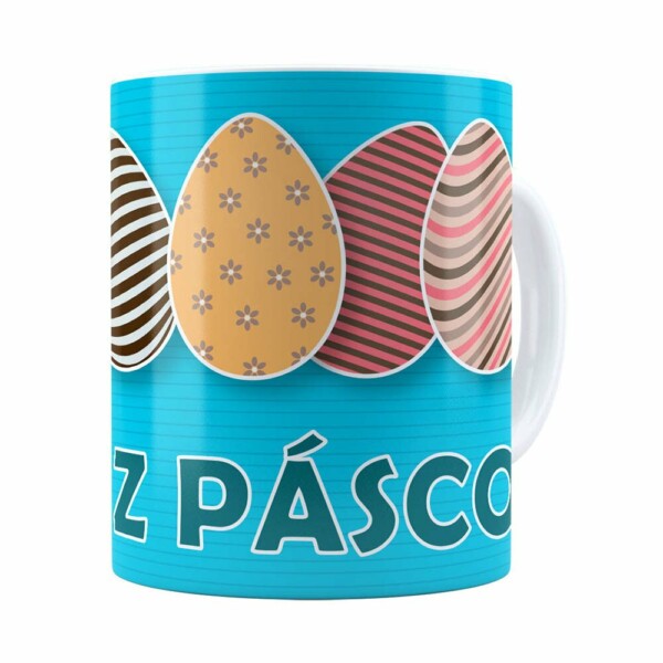 Caneca Feliz Páscoa V09 Branca