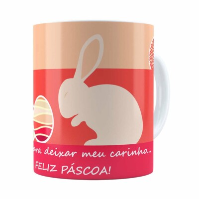 Caneca Feliz Páscoa V10 Branca