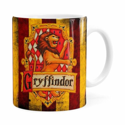 Caneca Harry Potter Gryffindor Porcelana Branca