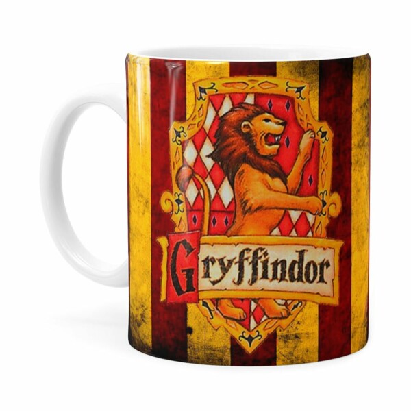 Caneca Harry Potter Gryffindor Porcelana Branca