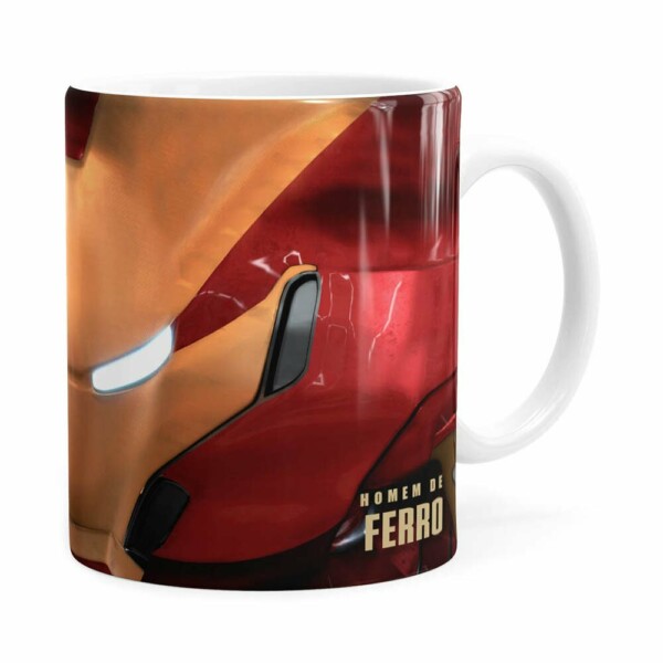 Caneca Homem De Ferro 3d Print Avengers Branca
