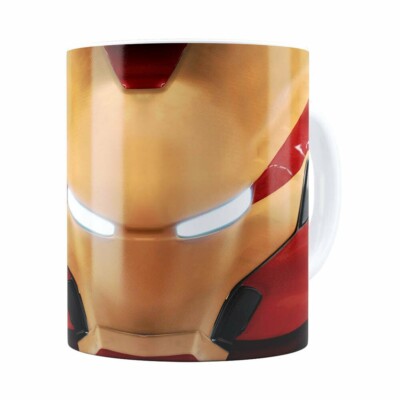 Caneca Homem De Ferro 3d Print Avengers Branca