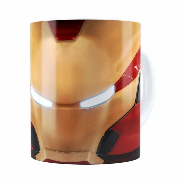 Caneca Homem De Ferro 3d Print Avengers Branca