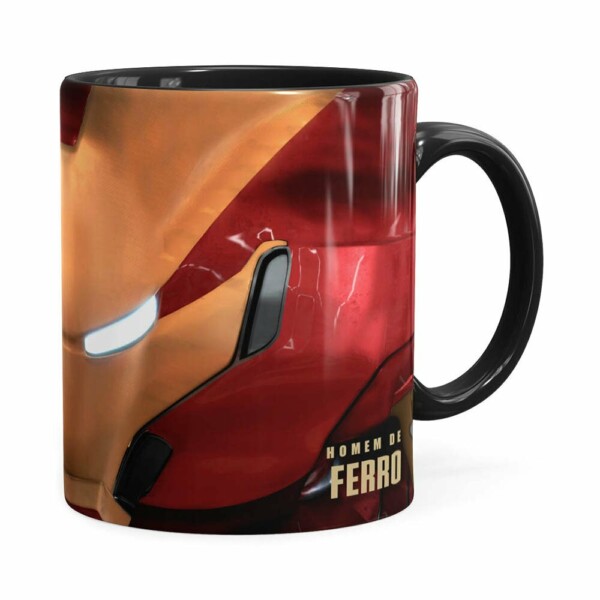 Caneca Homem De Ferro 3d Print Avengers Preta