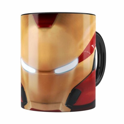 Caneca Homem De Ferro 3d Print Avengers Preta