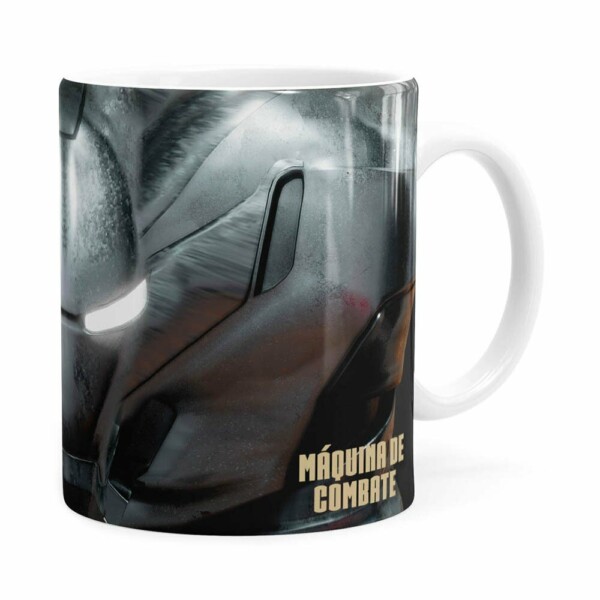 Caneca Homem De Ferro 3d Print Máquina De Combate Branca