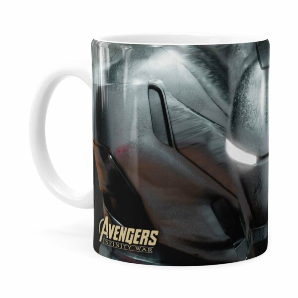 Caneca Homem De Ferro 3d Print Máquina De Combate Branca