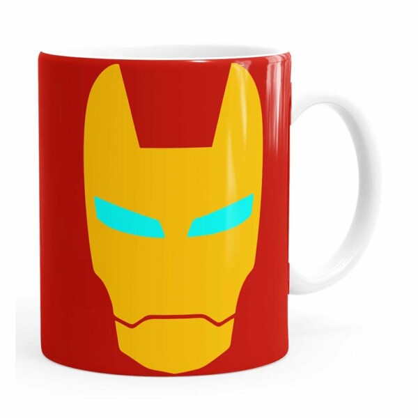 Caneca Homem De Ferro Minimalista Branca