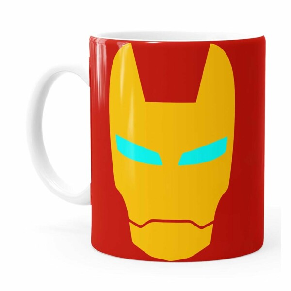 Caneca Homem De Ferro Minimalista Branca