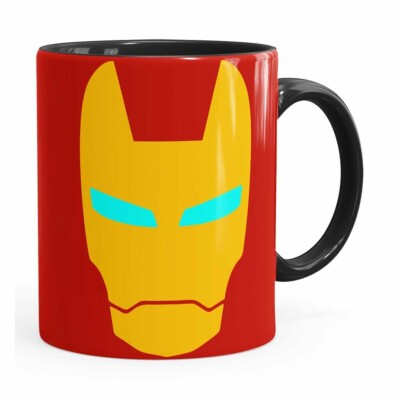Caneca Homem De Ferro Minimalista Preta