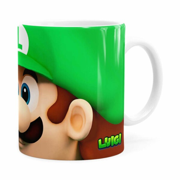 Caneca Luigi 3d Print Super Mario Branca