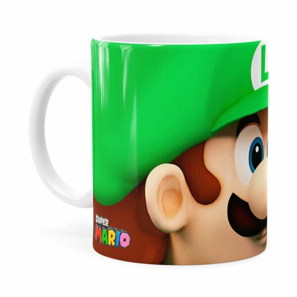 Caneca Luigi 3d Print Super Mario Branca