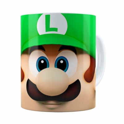 Caneca Luigi 3d Print Super Mario Branca