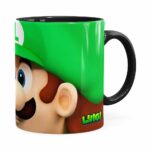 Caneca Luigi 3d Print Super Mario Preta