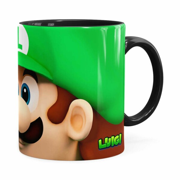 Caneca Luigi 3d Print Super Mario Preta