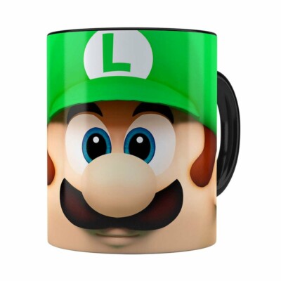 Caneca Luigi 3d Print Super Mario Preta