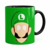 Caneca Luigi Super Mário Bros Anime Minimalista Preta