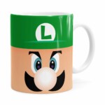 Caneca Luigi Super Mario Bros Face Branca