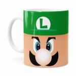Caneca Luigi Super Mario Bros Face Branca